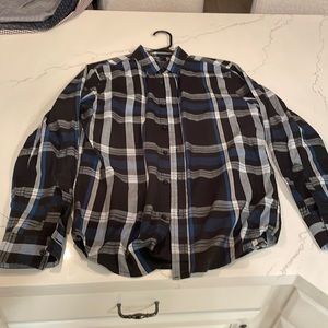 American rag small black, blue, gray casual button down shirt.